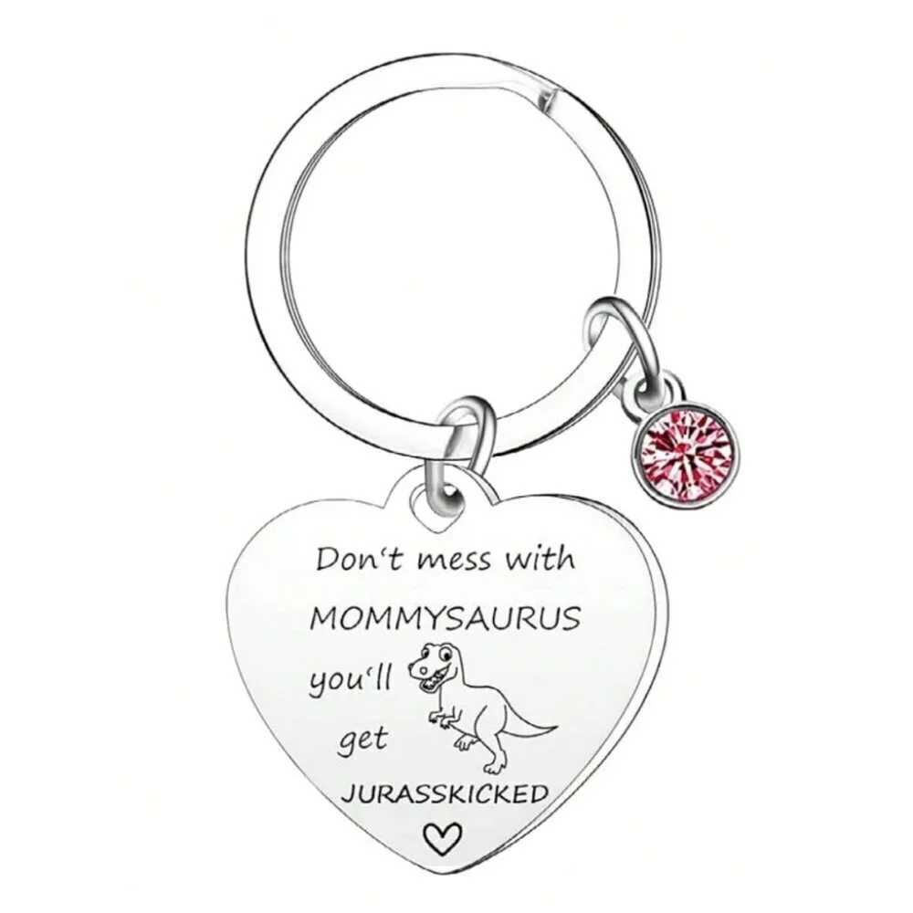 Fun Mom Gift Mommy saury Keychain Silver From Daughter Son For Birthday Chris